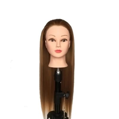 China Cosmetology Mannequin Heads 26 Inch long Fiber Hair Manikin Head Styling Hairdresser With Mannequin Head Hairdressing Blonde Hair Doll Wig Training Heads for sale