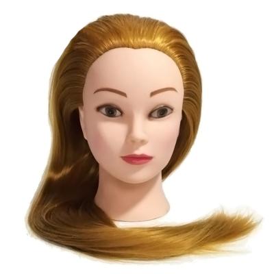 China Straight hair Synthetic Hair Curled Cutting Braids Practice Hairdressing Mannequin Dolls Styling Professional Barber Training Head for sale