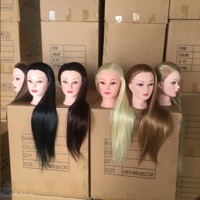 China Straight hair Wholesale Barber Practice Cutting Mannequin Head Training Head Manikin Cosmetology Doll Head For Hairdresser for sale