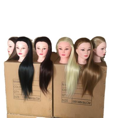 China Straight hair Good Quality Synthetic Fiber Hair Mannequin Doll Head For Hair Styling Training Head Braiding Manikin Cosmetology Head for sale