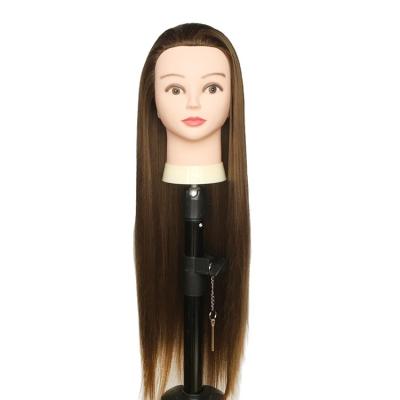 China Straight hair Hot Sell Cosmetology Mannequins Synthetic Hair Practicing Training Teaching Head Training Doll Head For Hairdresser for sale