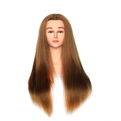 China Cosmetology Mannequin Heads Good Quality Dark Skin Mannequin Head With Shoulder Mannequin Training Head With Human Hair for sale