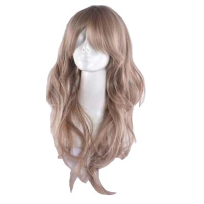 China High Quality Long Curly Hair Fashion Full Headwear New Can Be Ironed And Dyed Synthetic Wig With Lace Front Wigs For Black Women for sale