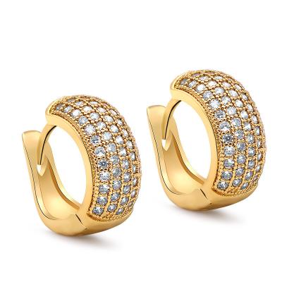 China FASHIONABLE European and American mini earrings with zircon inlaid gold and silver simple female earrings gift models factory direct sales for sale