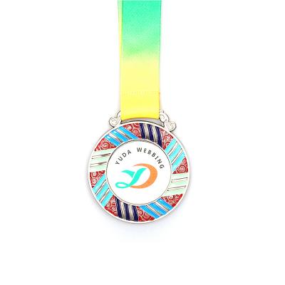 China Promotional Wholesale Custom Reward Medal Ribbon Souvenir Sublimation Quality Gift Polyester Leather Lanyard for sale