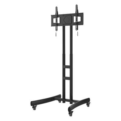 China Mobile TV Stands Adjustable Mobile TV Rack Cart Mount Exhibition Display For 32-70 Inch Screen TV Full Height Mount Movement for sale