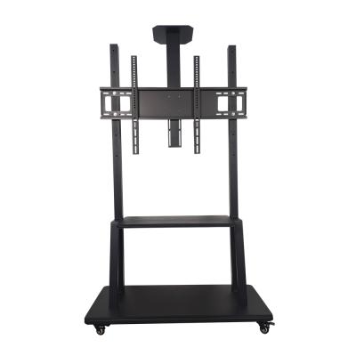 China Movable SPCC TV Cart Floor Stand With Shelf for sale