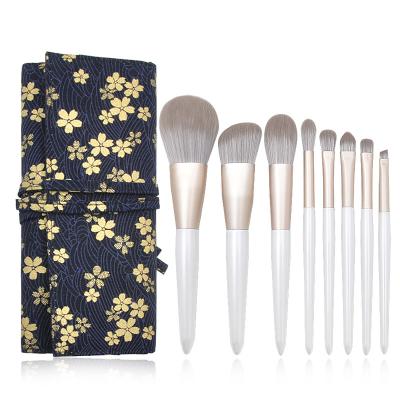 China Angular Blush Wholesale Custom Logo New 8 Piece Set Professional Cosmetics Brush Fiber Hair Makeup Set Brush for sale