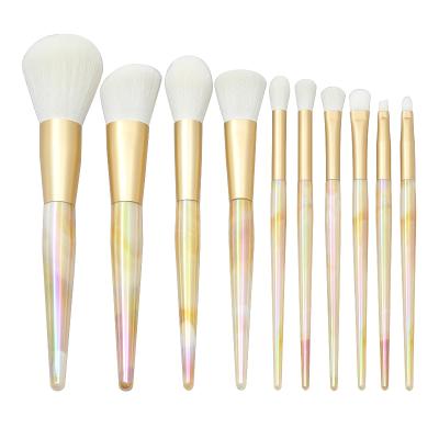 China Angular High End Blush Model Marble Makeup Brush Set 2021 New 10 Soft Fiber Blush Eye Makeup Brush Set Makeup Tools for sale