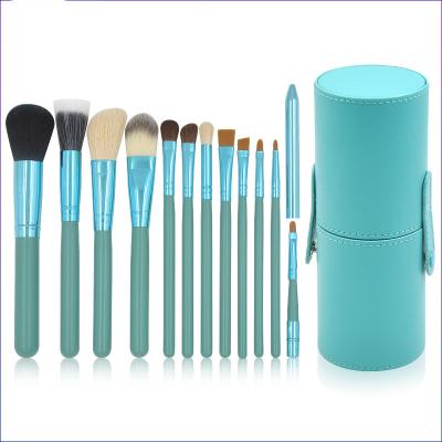 China Angular Blush New Arrival Private Label Fashionable Exquisite Wooden Makeup Portable Luxury Brush Set for sale