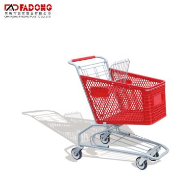 China Eco - Friendly Grocery Carts / Plastic Supermarket Push Cart for sale