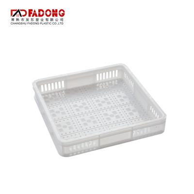 China Sustainable Small Plastic Food Storage Basket 395X395X70mm For Tofu for sale