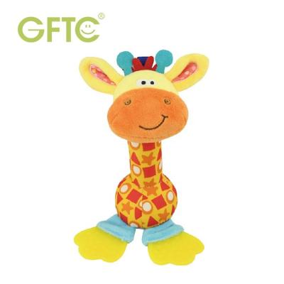 China Milk Teeth Raising Early Baby Toy GFTC BPA Free Animal Shape Toys Hand Stick Baby Teether Safe Rattle for sale