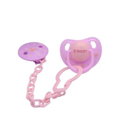 China BPA Free BBEAN 2022 Safe For All Ages Pale Pink Orthodontic Infant Pacifiers With Chain Clip for sale