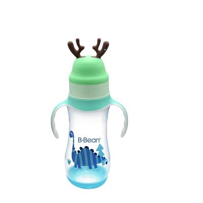 China BPA BBEAN Sublimation Giraffe Green Popular Wide-neck Free PP Milk Plastic Baby Bottle With Handle for sale