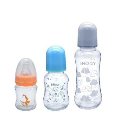 China BPA Free Safety Wholesale Glass The Simulation Nipple Shape Milk Bottle BPA Free Baby Feeding Bottle for sale