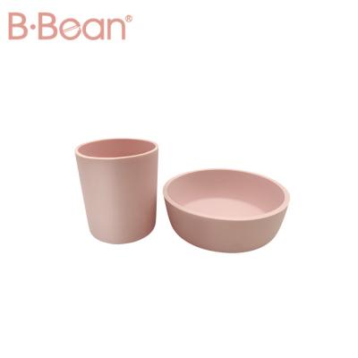 China Baby Food Grade Bpa Safety Silicone Baby Dish Free Custom Eco-Friendly Bowl Soft Cup Feeding Tableware Set for sale