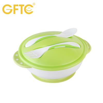 China 2021 BPA Free Silicone Baby Suction Silicone Feeding Bowl Set With Silicone Spoon Fork for sale