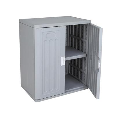 China Easily Assembled Horizontal Outdoor Storage Sheds Plastic Cabinet For Garbage Cans, Tools And Garden Accessories for sale