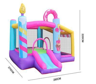 China Colorful Mall School Commercial Kids Inflatable Jumping Castle Slide With Blower for sale