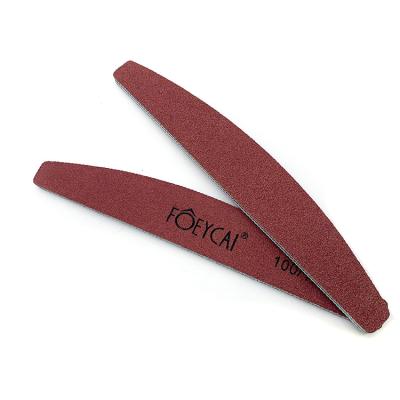 China Nail Care Professional Grit Half Moon Logo Washable Manicure Set Bulk Custom Nail File 100/100 for sale