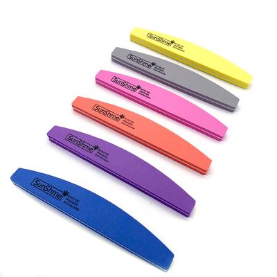 China Wholesale Art Manicure Side Nail File Half Moon Manufacturer Nail Care Nail Buffer Nail Sponge Dual 100/180 for sale