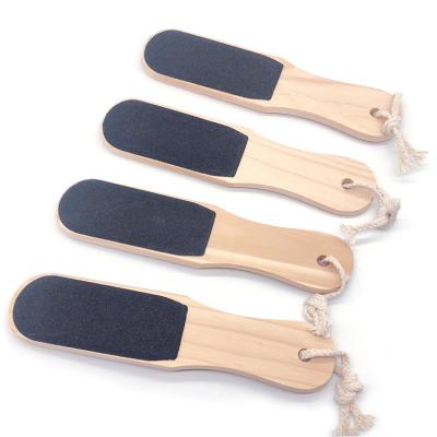 China Convenience Pedicure Foot File Wooden Double Sided Foot File Sandpaper Pedicure Care Tools for sale