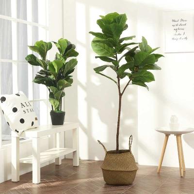 China Minimalist 122cm Large Artificial Tropical Tree Ficus Plants Branches Green Plastic Leaves Banyan Tree For Garden Room Shop Decor for sale