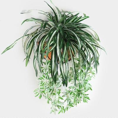 China 65cm PVC Simulation Green Plants Chlorophytum Potted Flower Living Room Decor Durable Plants Wall Hanging Artificial Flowers for sale