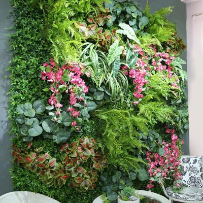 China Artificial Flower Wall Decoration Minimalist Flower Panels Grass Mat Plant Grass Wall Wedding Decoration Background for sale