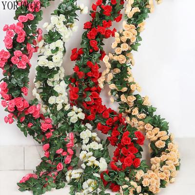 China Other Plant Sale 2.3M Roses Artificial Hanging Flowers Garland String Vines For Home Wedding Party Party Wall Decor for sale