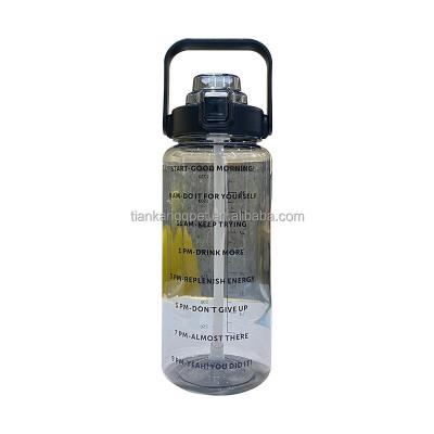 China Best BPA Free Eco-Friendly Water Bottle Water Bottle With Time Marker Water Straw Gym And Outdoor Sports Motivational Bottle Leak Proof for sale