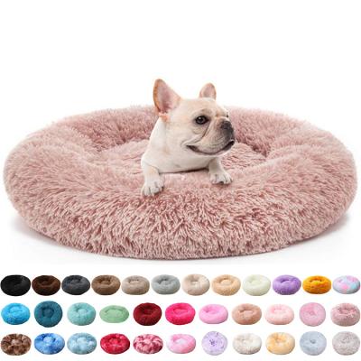 China Luxury Soft Soothing Soft Plush Dog Bed Viable Sleep Around Shape Sleeping Bag Kennel Cat Puppy Sofa Bed Pet Bed Washabl Cushion for sale