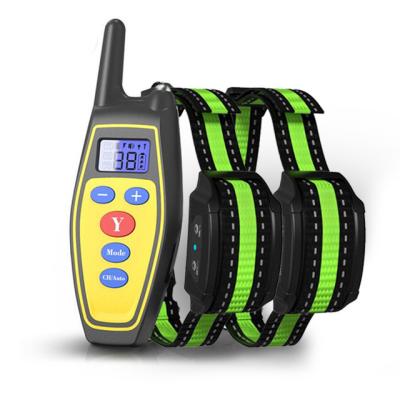 China 2020 New Durable Waterproof Pet Dog Training Collar Electric Manual and Automatic 2 in 1 with LCD Display Dog Bark Collar for sale