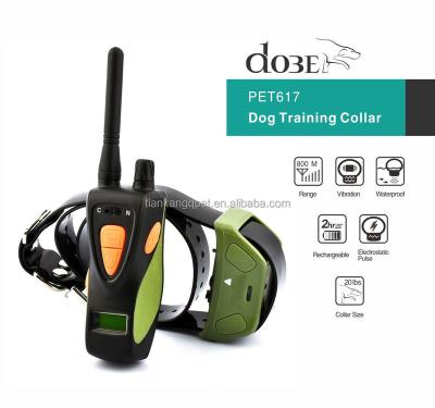 China Stocked Dog Collar Training Rechargeable Waterproof Electric Pet Remote Control Electronic Shock Dog Training Collar for sale