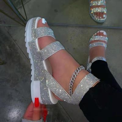 China Thick bottom Anti-slippery bling open toe slippers ladies slippers sandals women slippers freeze sandals for sale