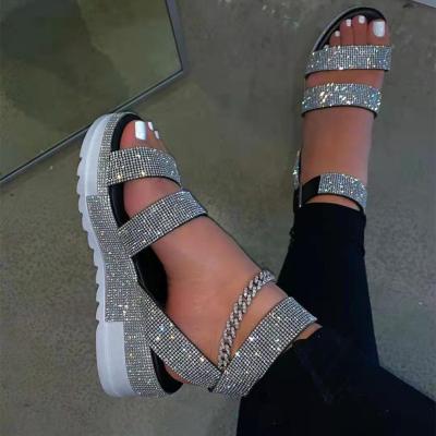 China New Fashion Ladies Slippers Summer Crystal Platform Sandals Women Anti-Slippery Flat Lollipop Shoes for sale