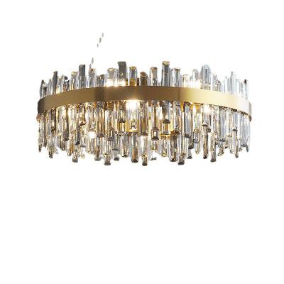 China Crystal/Modern/Nordic Style Round Gold Chandelier Hanging Light Nordic Led Modern Luxury K9 Crystal Chandelier Best Quality Indoor Home Pendant Lamp for sale