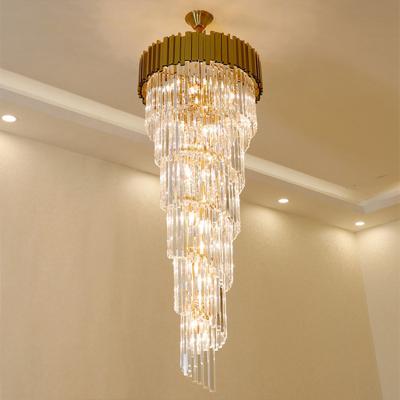 China Villa Large Light Luxury Modern Home Hotel Decorative Chandelier Lighting Hot Sale Large Metal Crystal Pendant Lights for sale