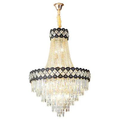 China Light Up Modern Popular Luxury Gold Crystal Chandelier Light Villa Living Room Staircase Light for sale