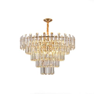 China 2022 Light Luxury Gold K9 Crystal Pendant Lights Restaurant Home Decorative Luxury Chandelier Chandeliers for sale