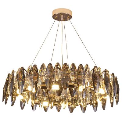 China Hotel light luxury post-modern luxury contemporary crystal energy-saving lighting chandelier traditional pendant light for sale