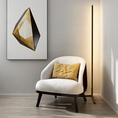 China Residential Living Room Bedroom Black White Aluminum Floor Light Modern Corner RGB Led Floor Lamp for sale