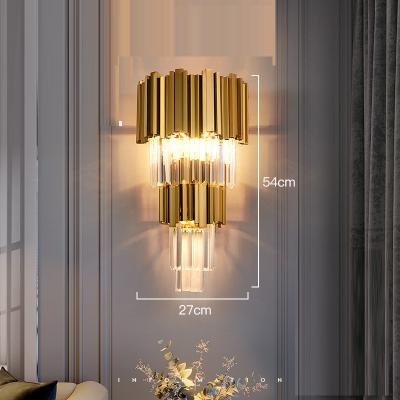 China Simple modern light luxury post-modern light luxury bedroom bedside lamp living room TV background wall lamp wall lamp wire free aisle hallway wall for sale