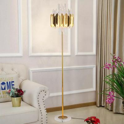 China Nordic modern postmodernism stainless steel marble crystal led floor lamps for living room for sale