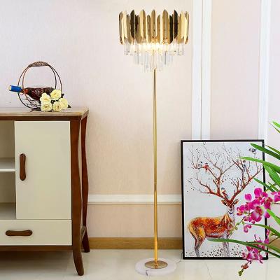 China Modern Nordic Marble Crystal Stainless Steel Designer Postmodernism Crystal Floor Lamp for sale