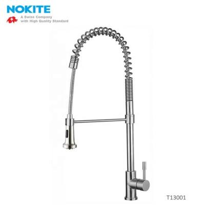 China Thermostatic Faucets CURVED Spring 304 Stainless Steel Kitchen Faucet With Dual Function Sprayer cUPC Certificate for sale