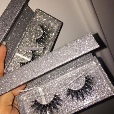 China 2021 new arrivals natural long silk lashes custom faux mink eyelashes silver box for sale