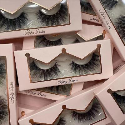 China Long 2021 New Arrivals Hand Made Mink Eyelashes Natural False Crown Lashes Custom Boxes for sale