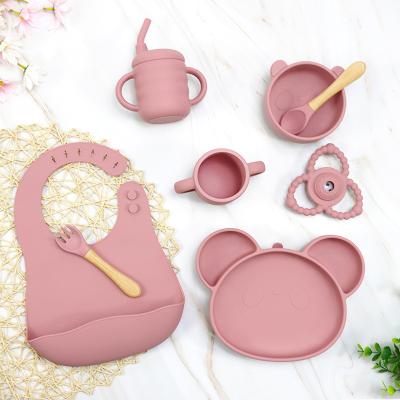 China American Hot Sale 2022 Style Silicone Baby Dish Suction Baby Feeding Bowl Amazon Shopee OEM/ODM Cartoon Panda Animal Food Grade Free Baby Feeding Bowl for sale